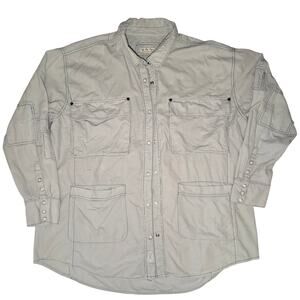 We The Free Light Blue, Corduroy, Long Sleeve, Safari/Utility, Button Up- L